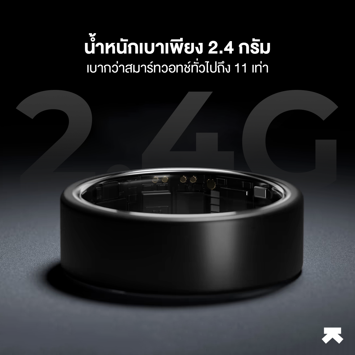 แหวนสุขภาพอัจฉริยะ ULTRAHUMAN RING AIR - SMART RING ติดตามการนอน วัดอัตราการเต้นหัวใจ (ASTER BLACK, NO.6)_2